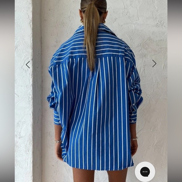 New with tags Daija Shirt in Adia Stripe Ocean Blue XL - Picture 5 of 8